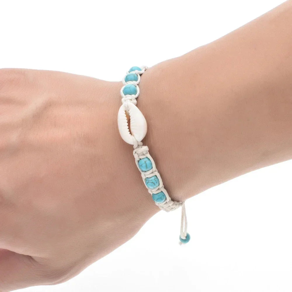 Unisex Summer 1Starfish Shell Braided Bracelet