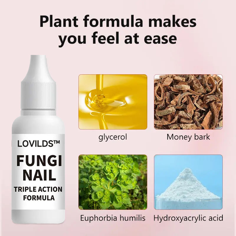 LOVIDS™Powerful toenail fungus treatment, antifungal solution for toenails or fingernails, triple action formula removes fungus, repairs and renews damaged nails