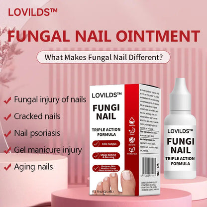 LOVIDS™Powerful toenail fungus treatment, antifungal solution for toenails or fingernails, triple action formula removes fungus, repairs and renews damaged nails