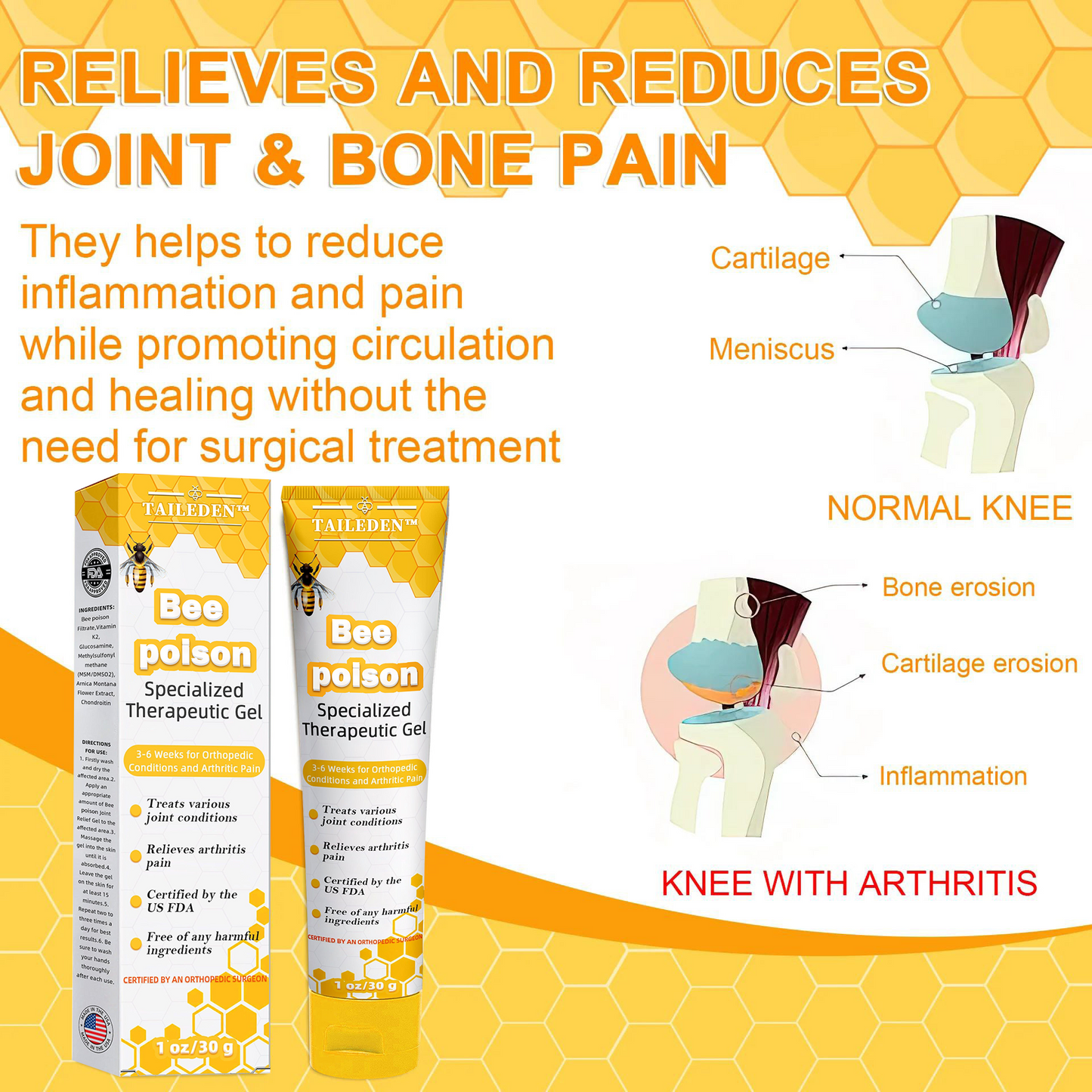 TAILEDEN™  Bee poison Joint Therapy Pain Relief Gel