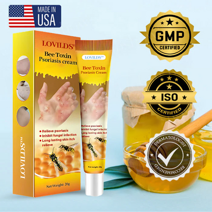 LOVILDS™ Bee Toxin Psoriasis Cream – Fast-Acting, Steroid-Free Relief for Itching, Scaling, and Redness | Dermatologist-Approved, Long-Lasting Hydration & Infection Prevention