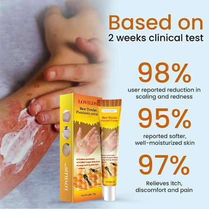 LOVILDS™ Bee Toxin Psoriasis Cream – Fast-Acting, Steroid-Free Relief for Itching, Scaling, and Redness | Dermatologist-Approved, Long-Lasting Hydration & Infection Prevention