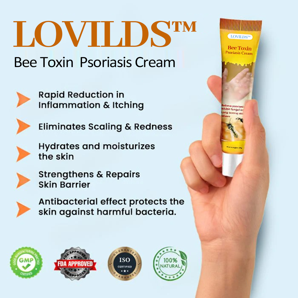 LOVILDS™ Bee Toxin Psoriasis Cream – Fast-Acting, Steroid-Free Relief for Itching, Scaling, and Redness | Dermatologist-Approved, Long-Lasting Hydration & Infection Prevention