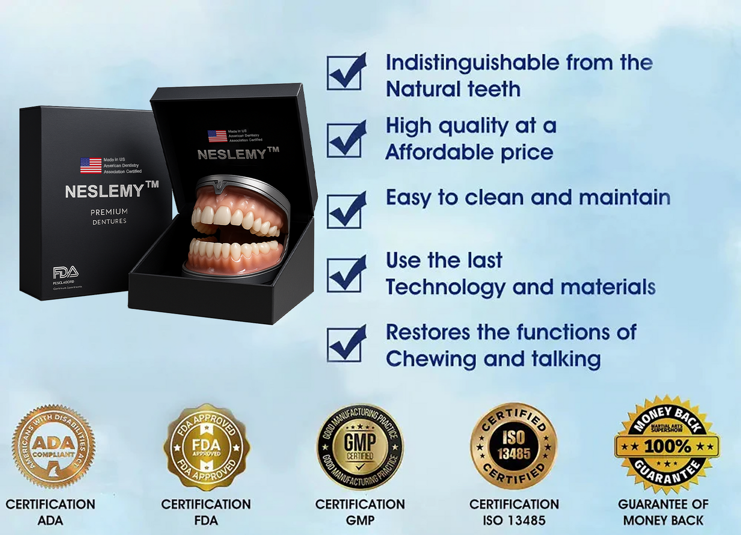 NESLEMY™  Advanced Customized Full Denture Set