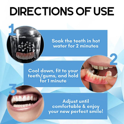 QIAWI™- Premium Custom Silicone Denture Set Dual Certification by the American Dental Association (ADA) & the U.S. Food and Drug Administration (FDA)