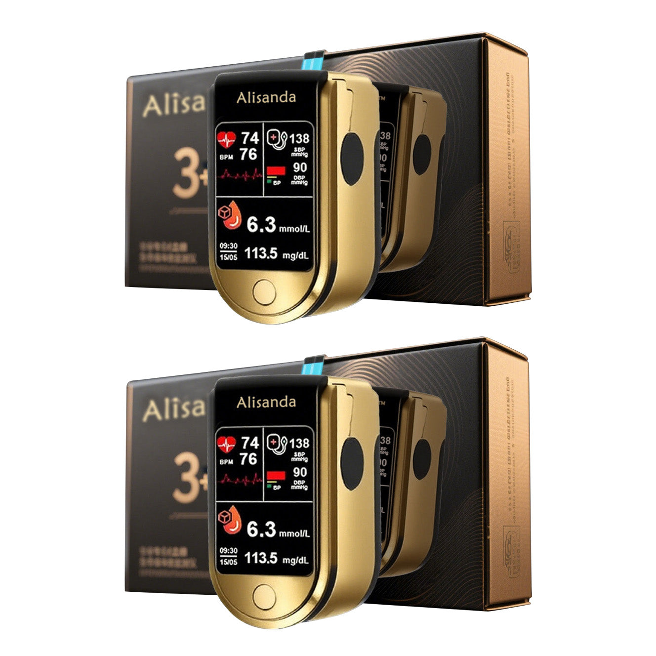 💥  3-in-1 Health Monitor Painless Testing - Extremely Fast Readings - Accurate Tracking ✅ Blood Glucose ✅ Heart Rate ✅ Blood Oxygen All in One!