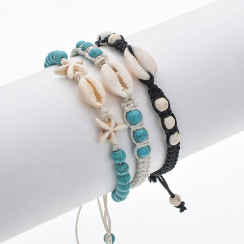 Unisex Summer 1Starfish Shell Braided Bracelet